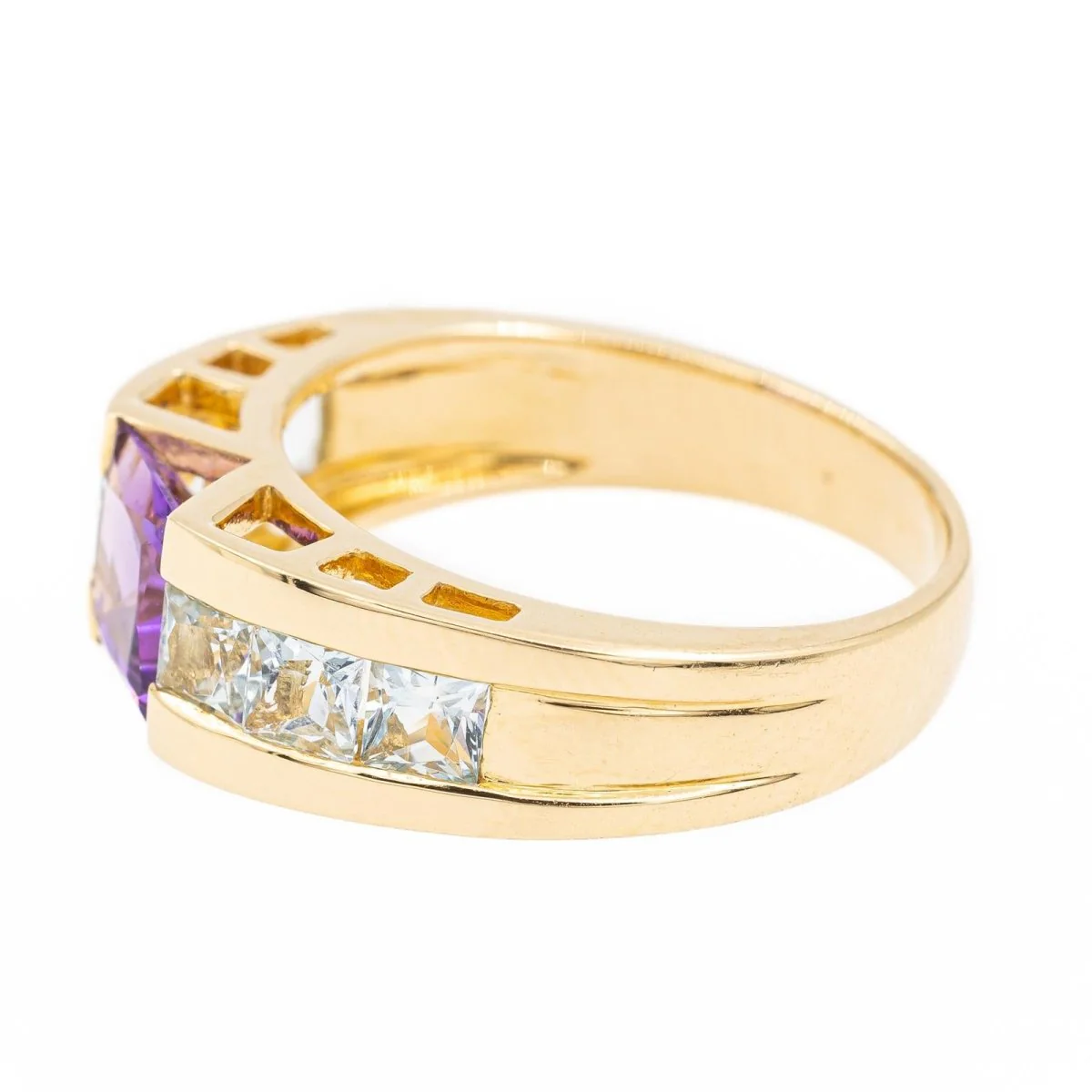 Bague Or jaune Améthyste - Image 4