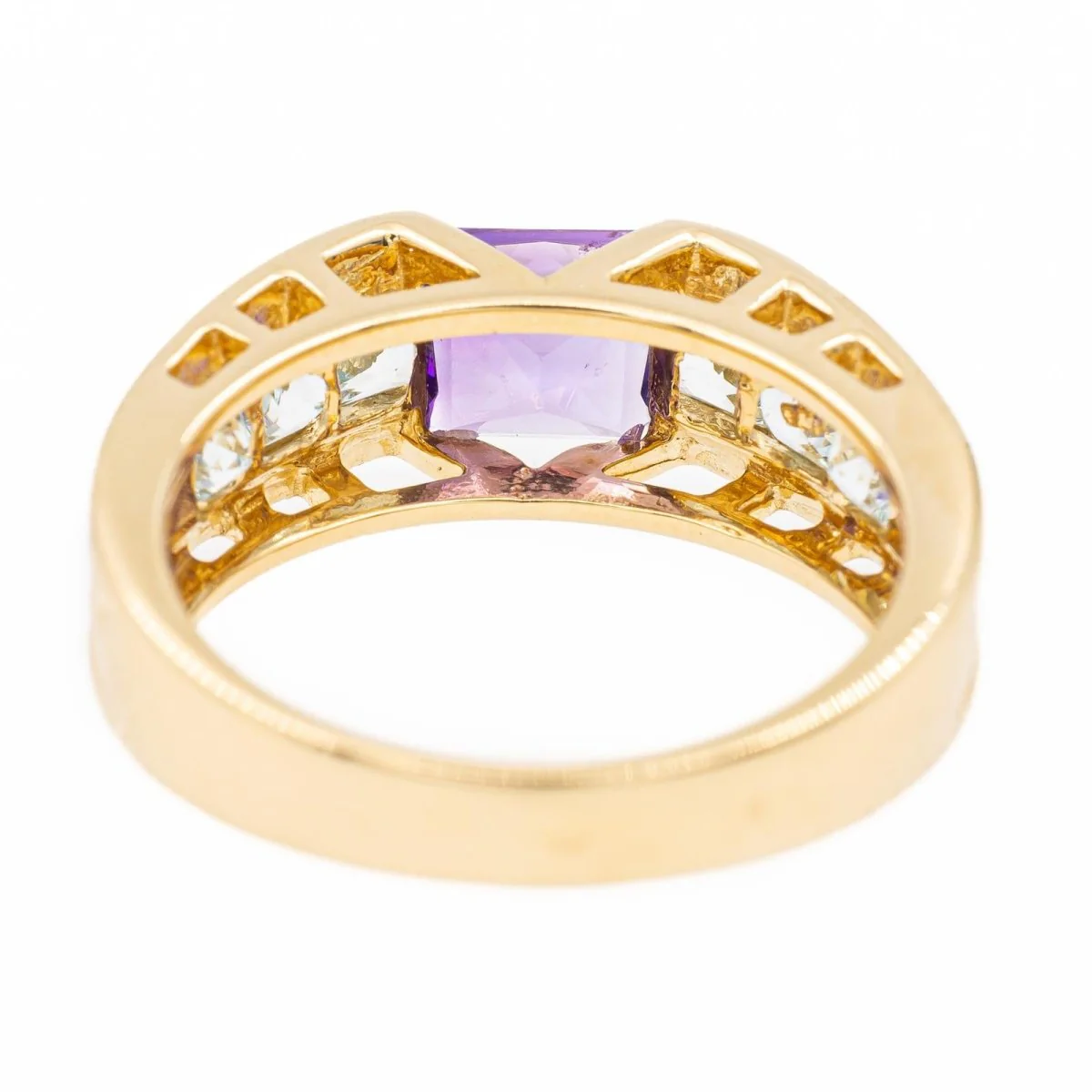 Bague Or jaune Améthyste - Image 5