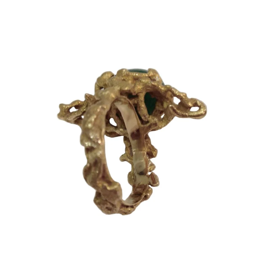 Bague Cocktail en or jaune et aventurine - Image 5