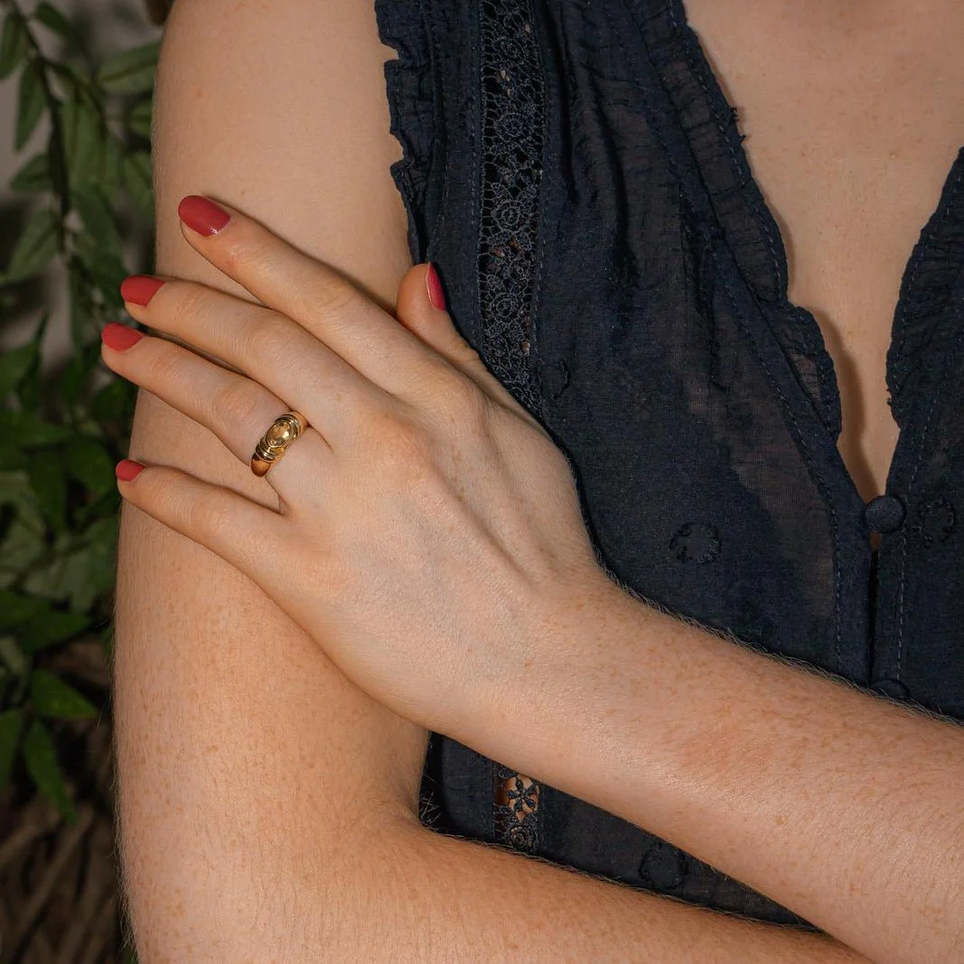 Bague Jonc en or jaune et citrine - Image 2