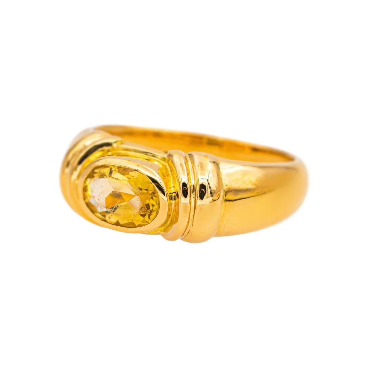 Bague Jonc en or jaune et citrine - Image 3