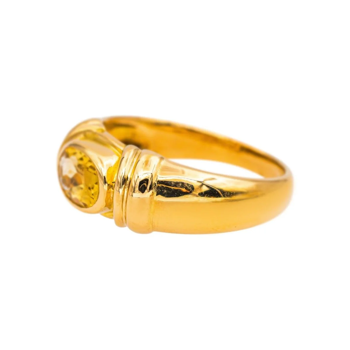 Bague Jonc en or jaune et citrine - Image 4