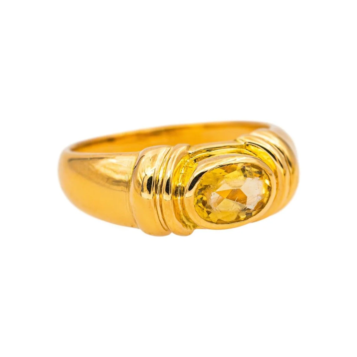 Bague Jonc en or jaune et citrine - Image 6