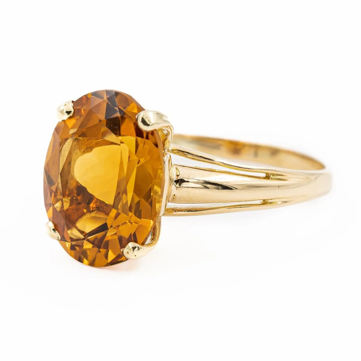 Bague Solitaire en or jaune et citrine - Image 2