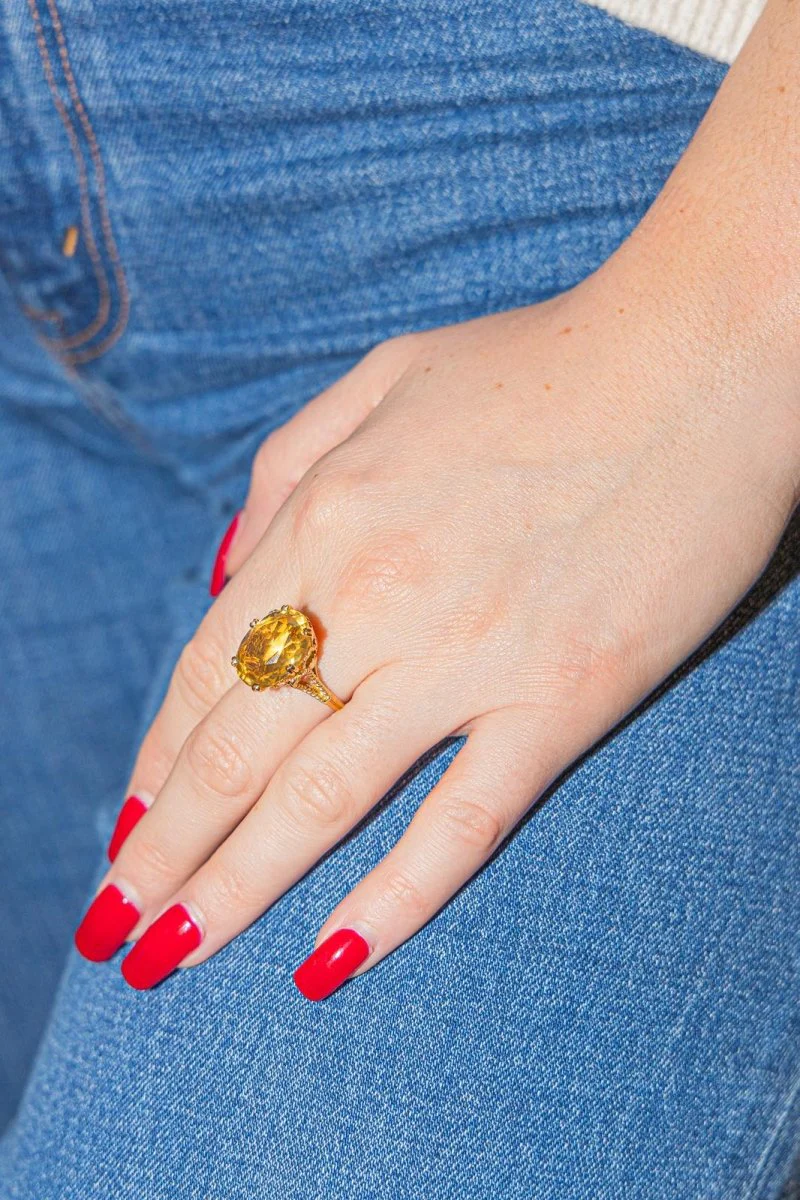 Bague Or jaune Citrine - Image 2