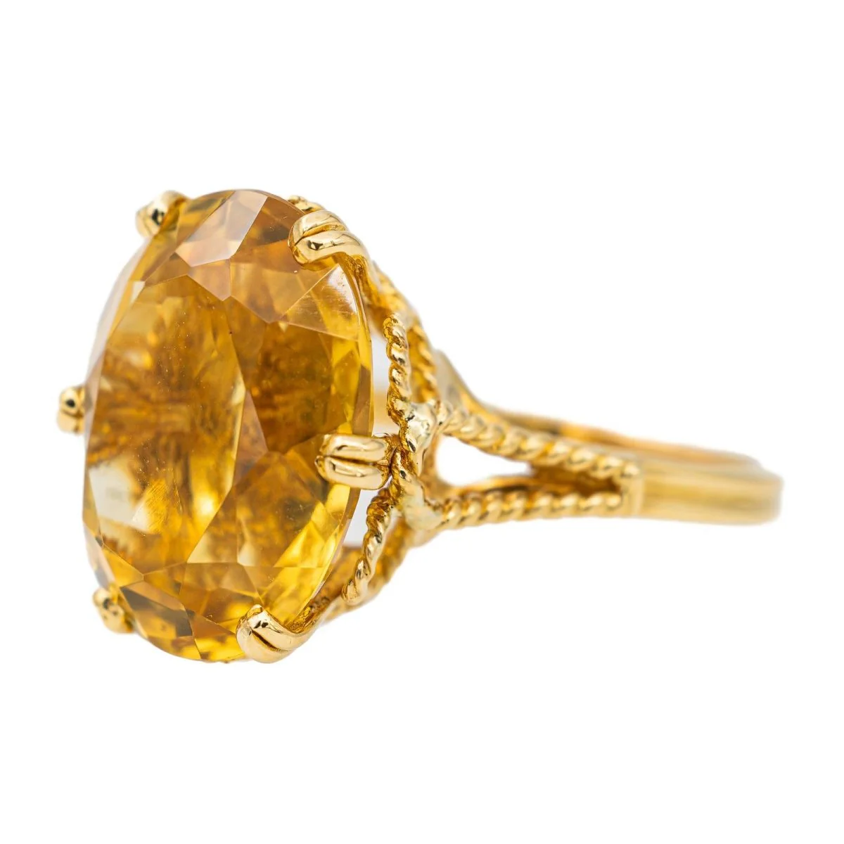 Bague Or jaune Citrine - Image 3