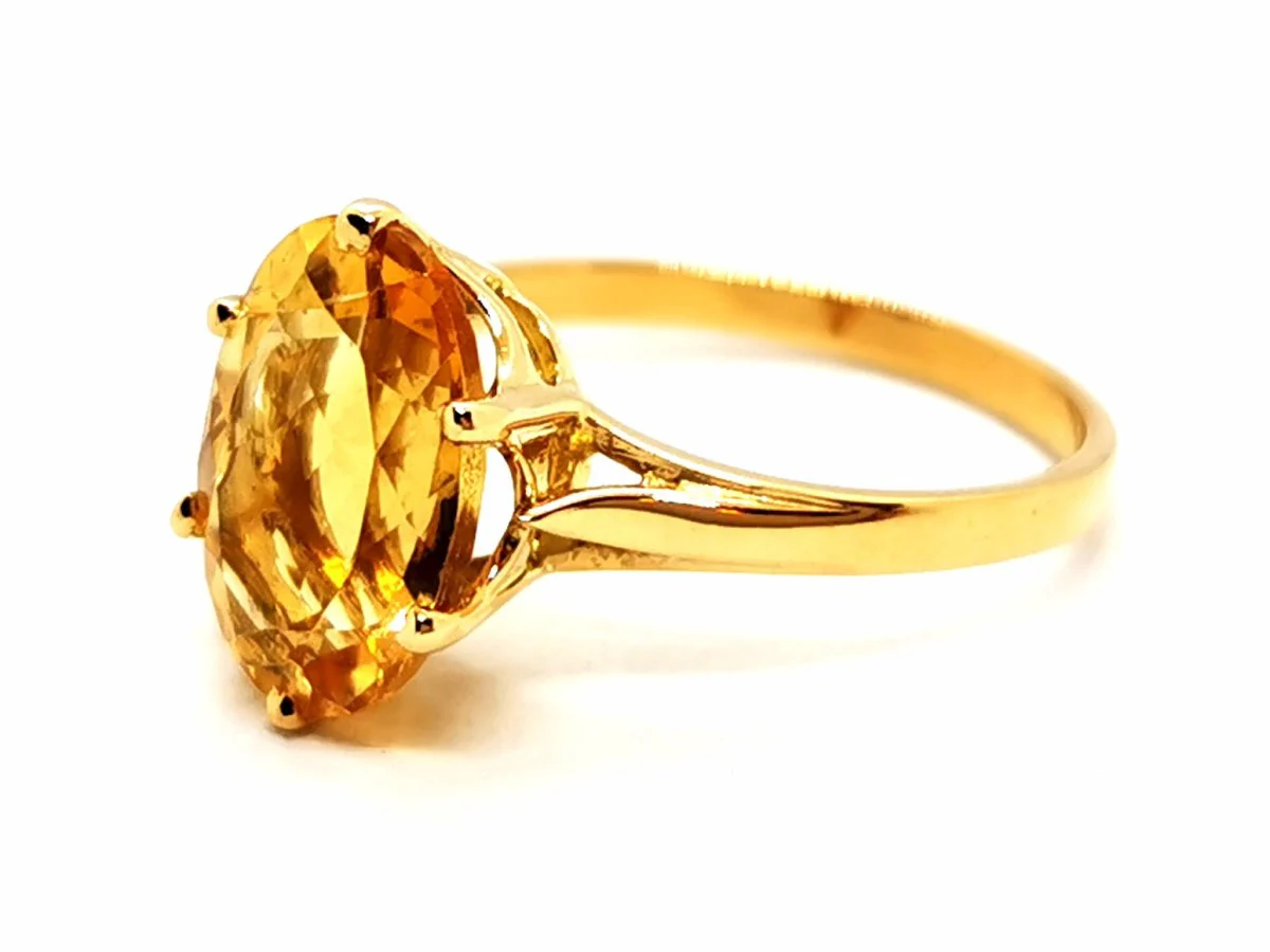 Bague Or jaune Citrine - Image 3