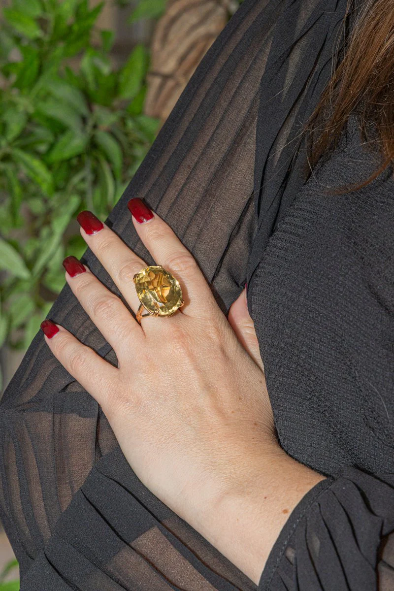 Bague en Or jaune et Citrine - Image 2