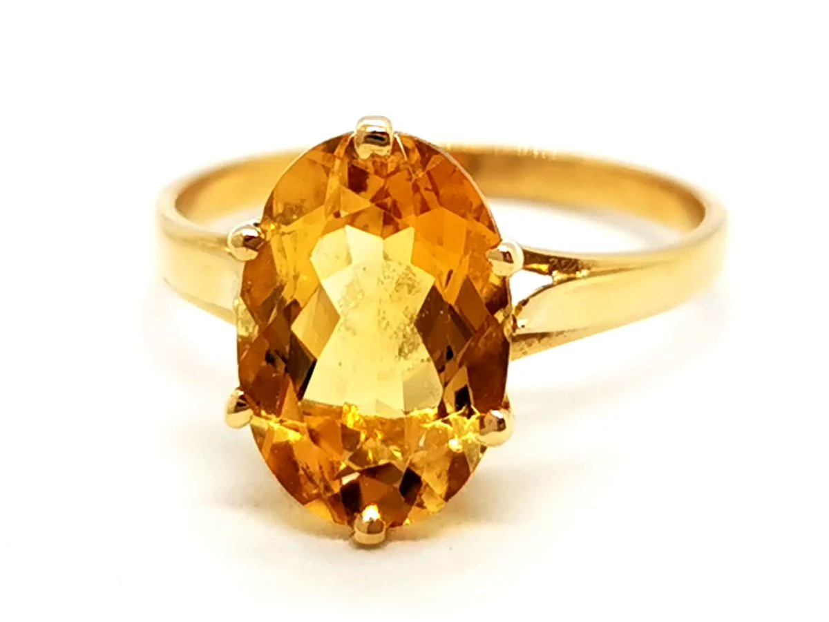 Bague Or jaune Citrine - Image 4
