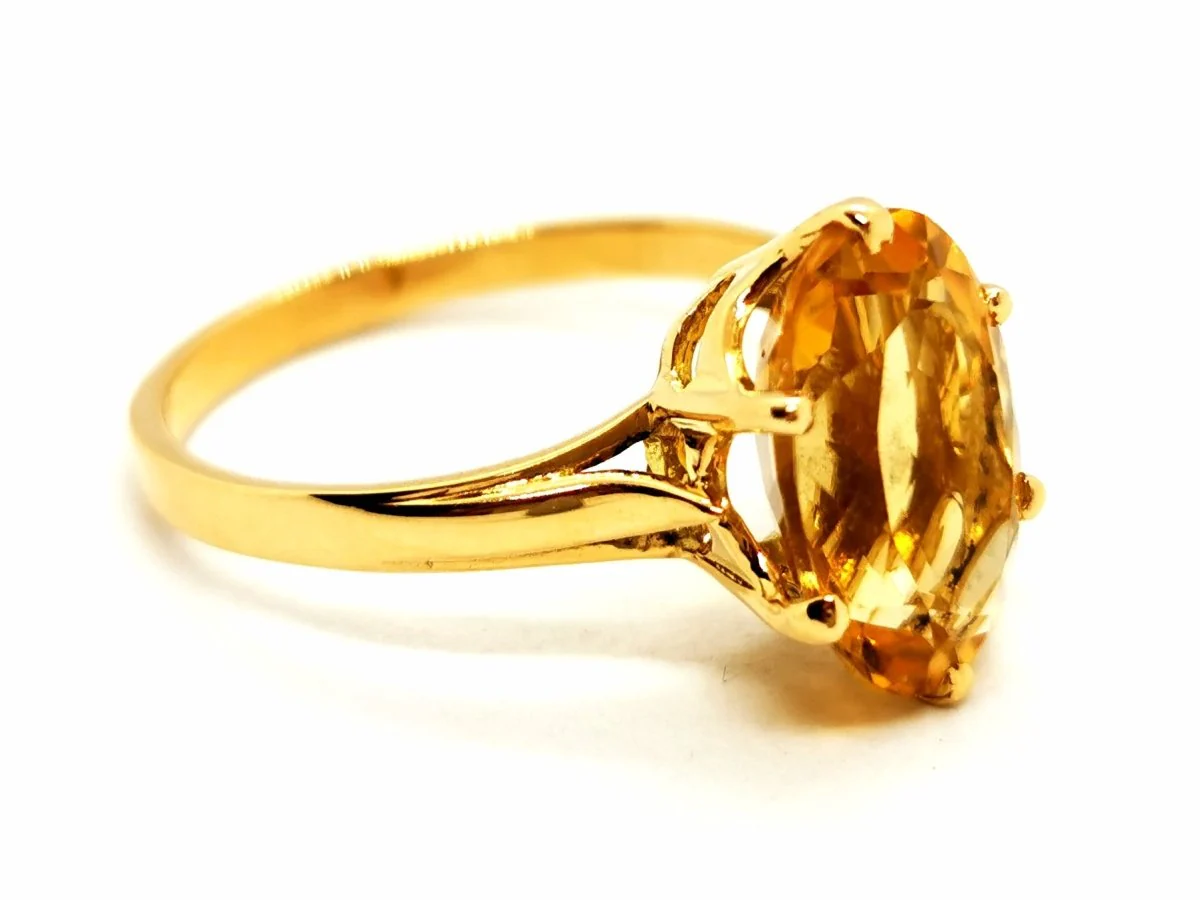 Bague Or jaune Citrine - Image 5
