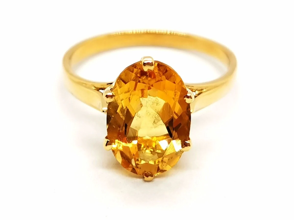 Bague Or jaune Citrine - Image 7