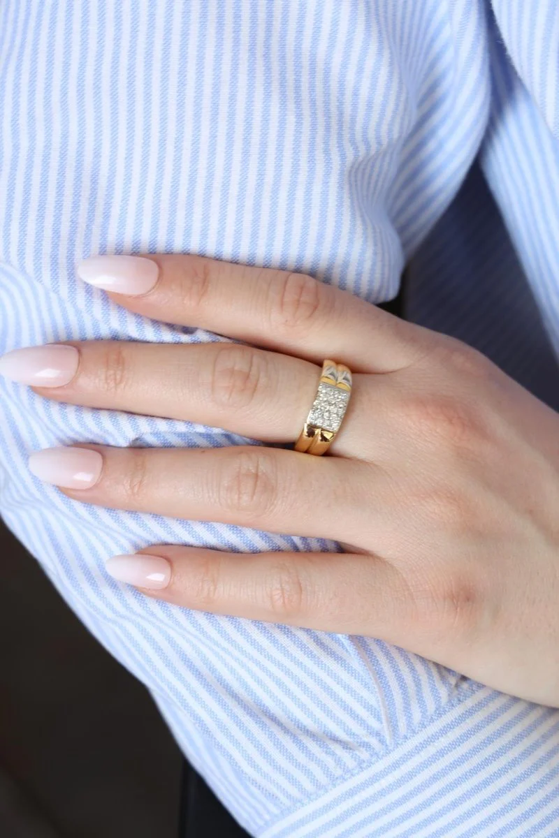 Bague Or jaune diamant - Image 7