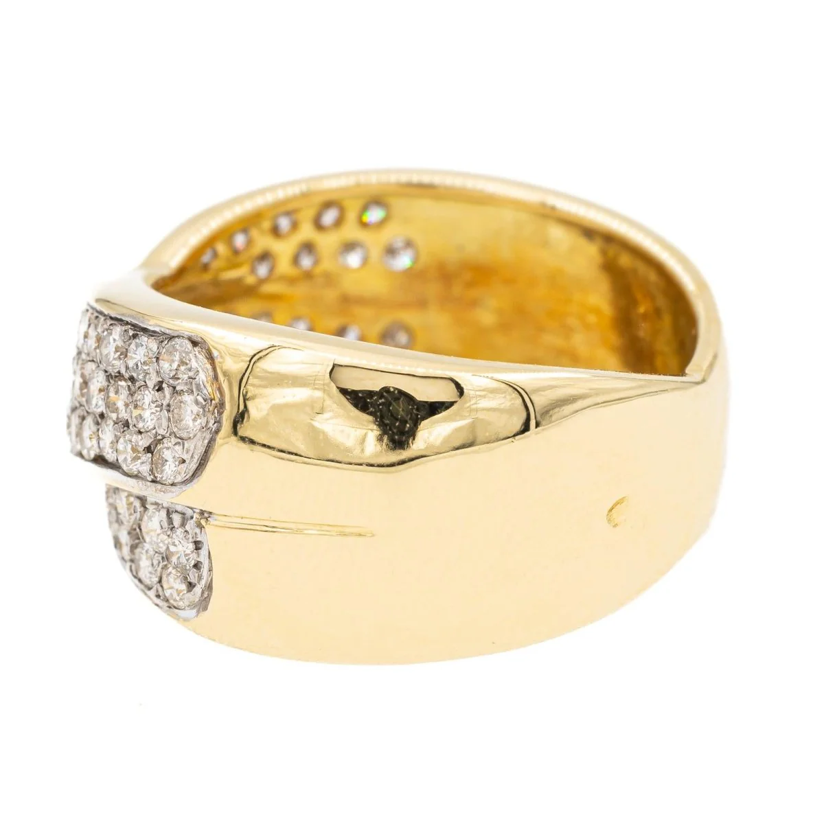 Bague Bandeau en or jaune et diamants - Image 3