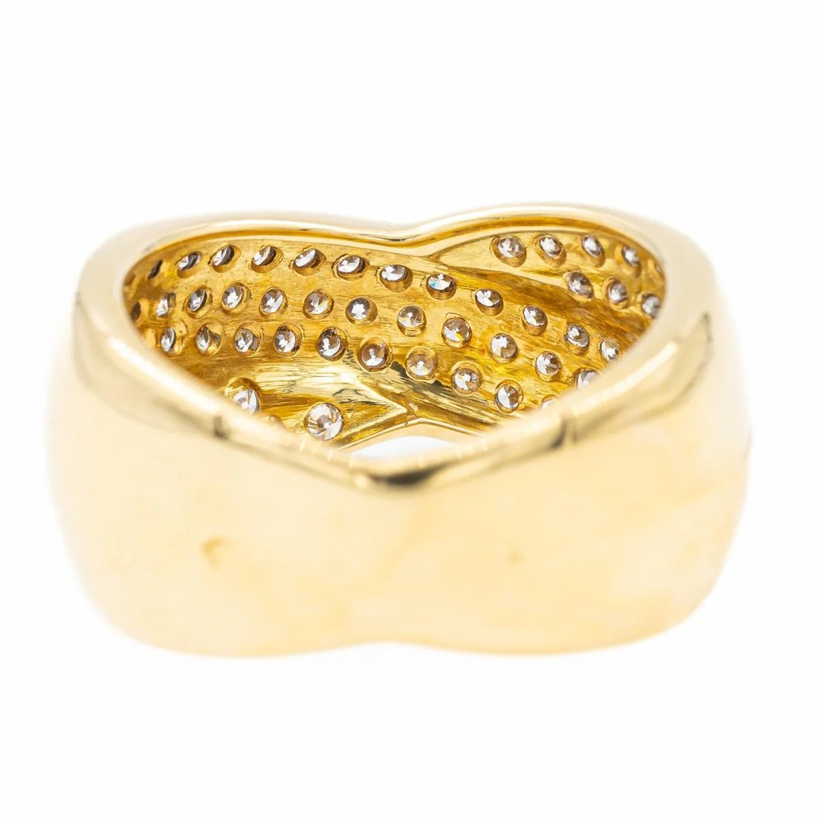 Bague Bandeau en or jaune et diamants - Image 4