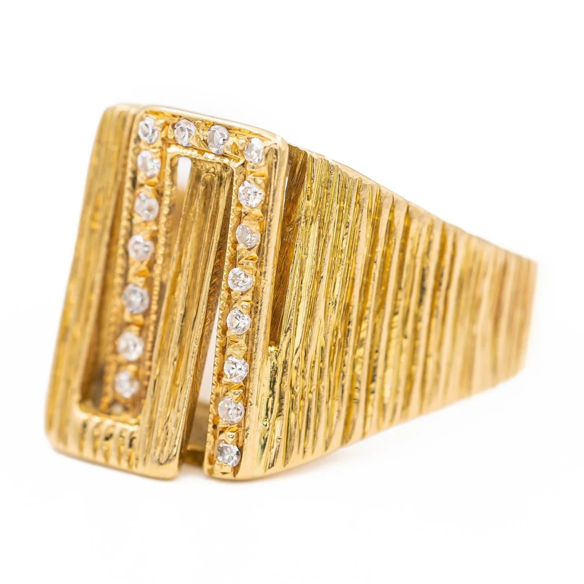 Bague Or jaune  diamant - Image 2