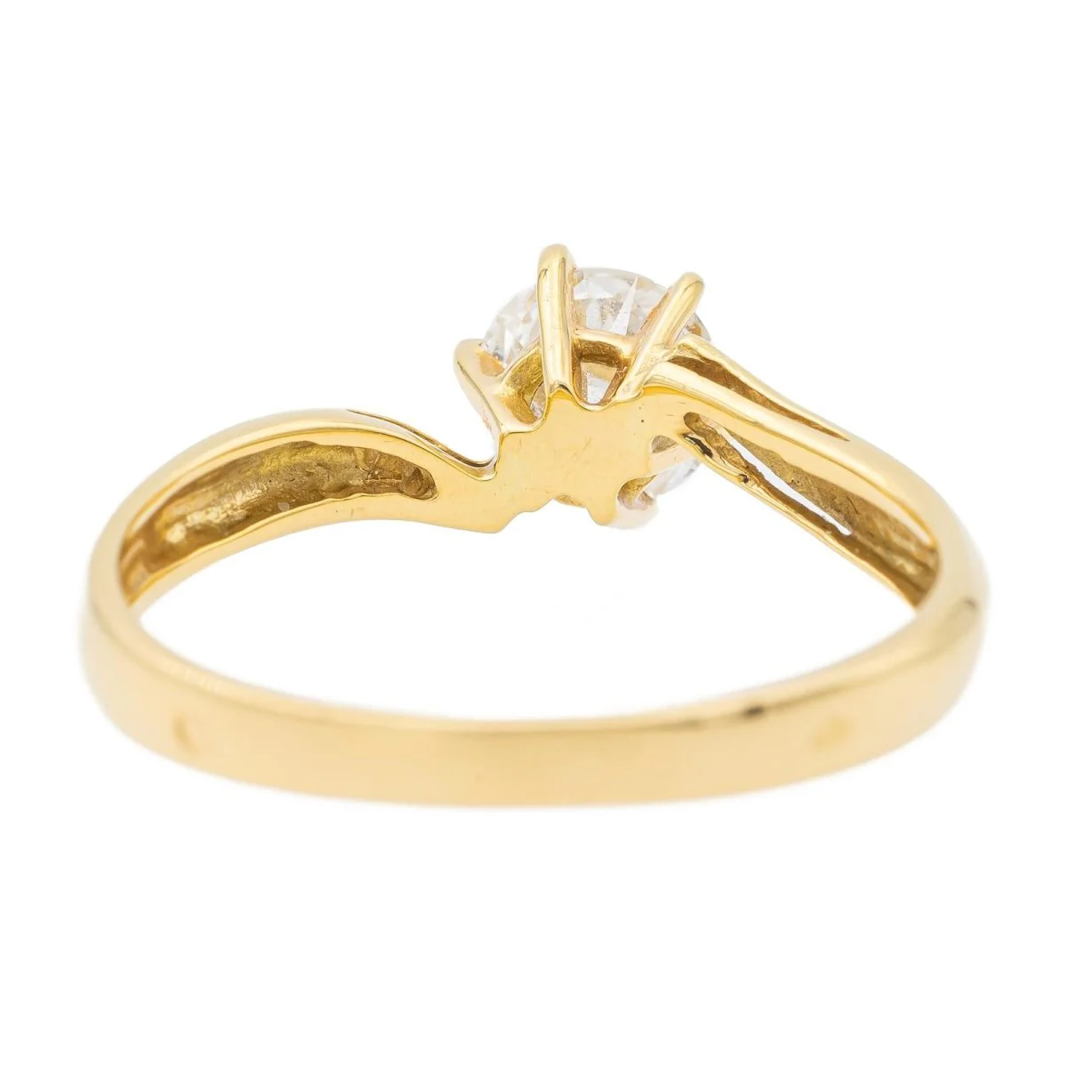 Bague Solitaire en or jaune et diamant - Image 2