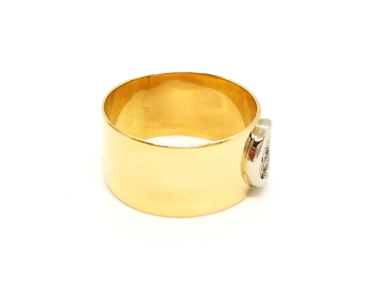Bague Bandeau en or jaune et diamants - Image 6