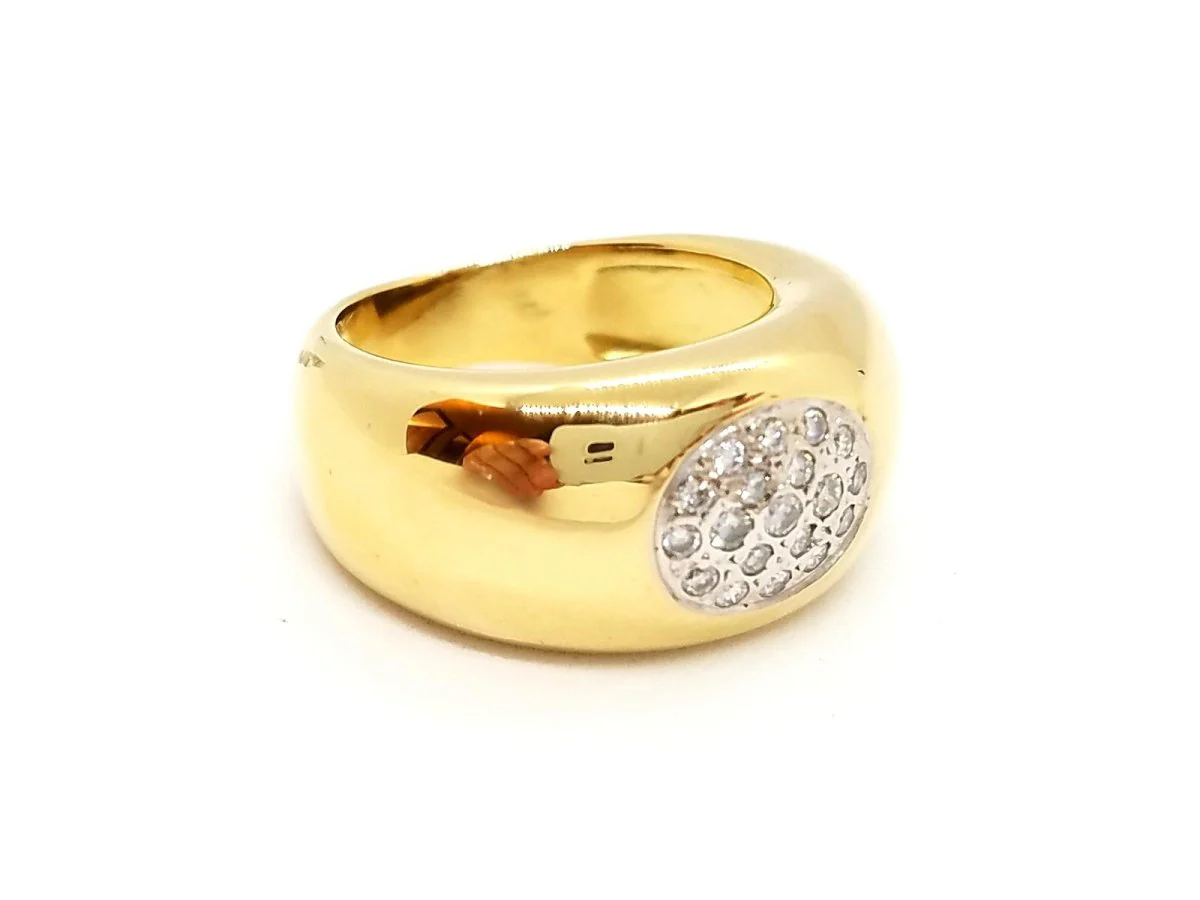 Bague Jonc en or jaune et diamants - Image 2