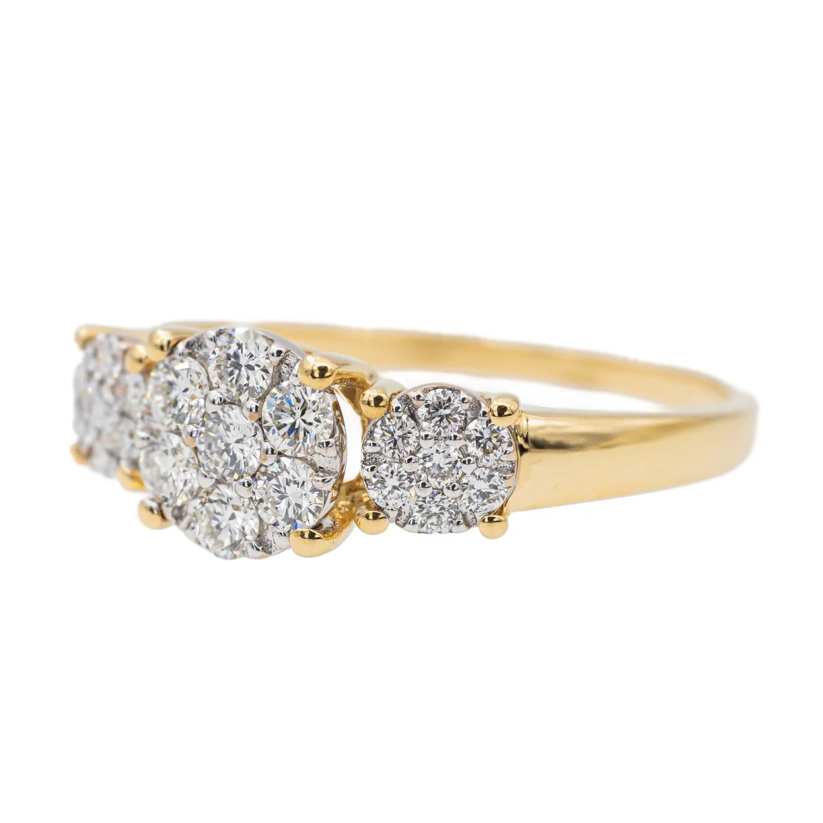 Bague Trilogie en or jaune  et diamants - Image 3