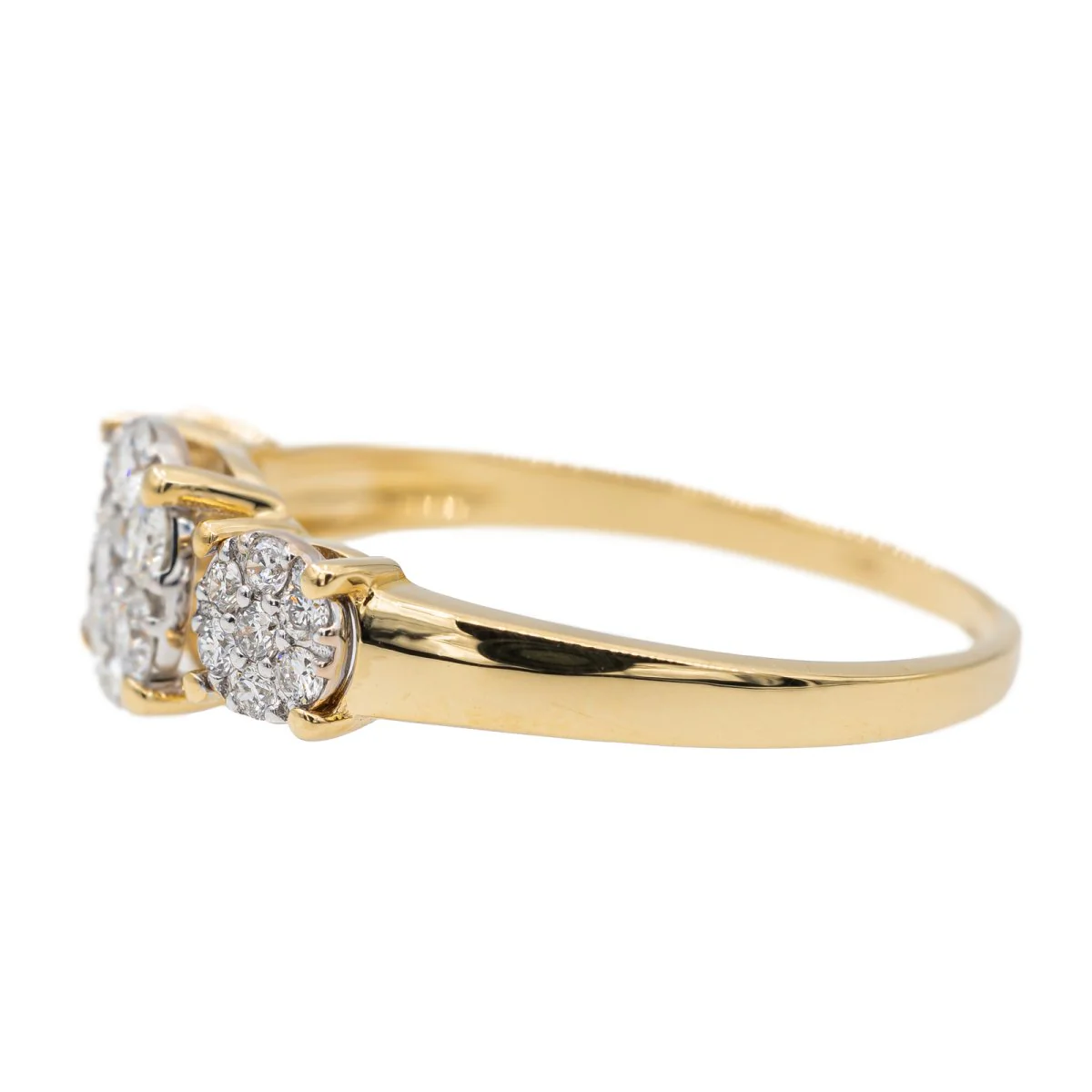 Bague Trilogie en or jaune  et diamants - Image 4