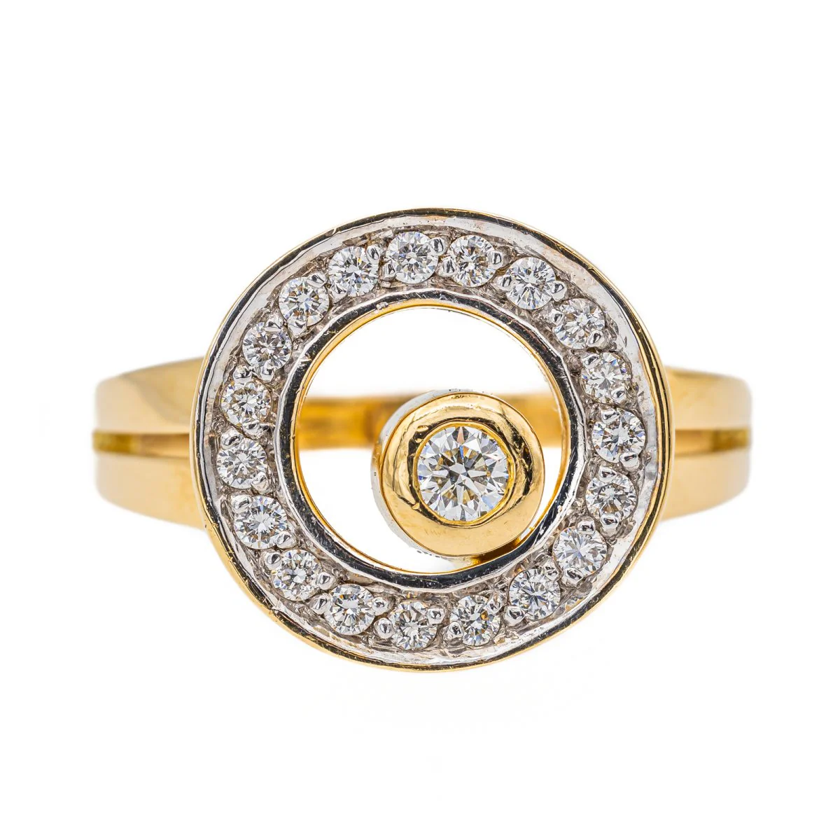 Bague en or jaune et diamants