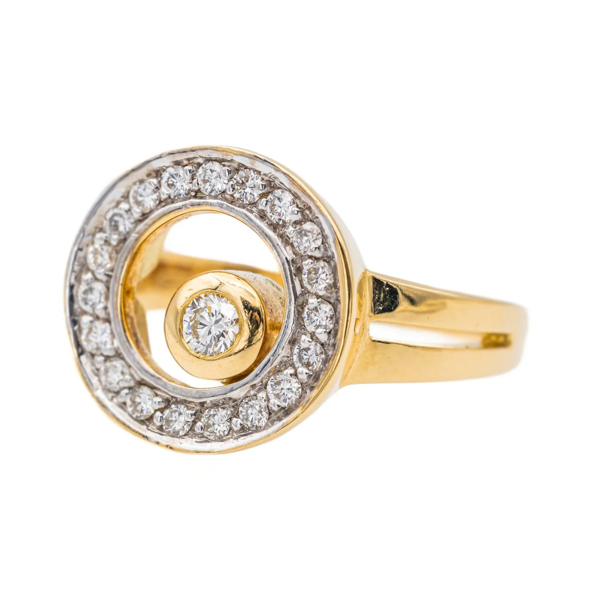 Bague en or jaune et diamants - Image 3