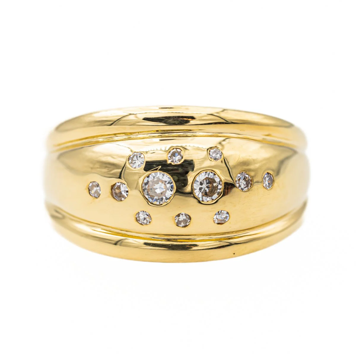 Bague Bandeau en or jaune et diamant