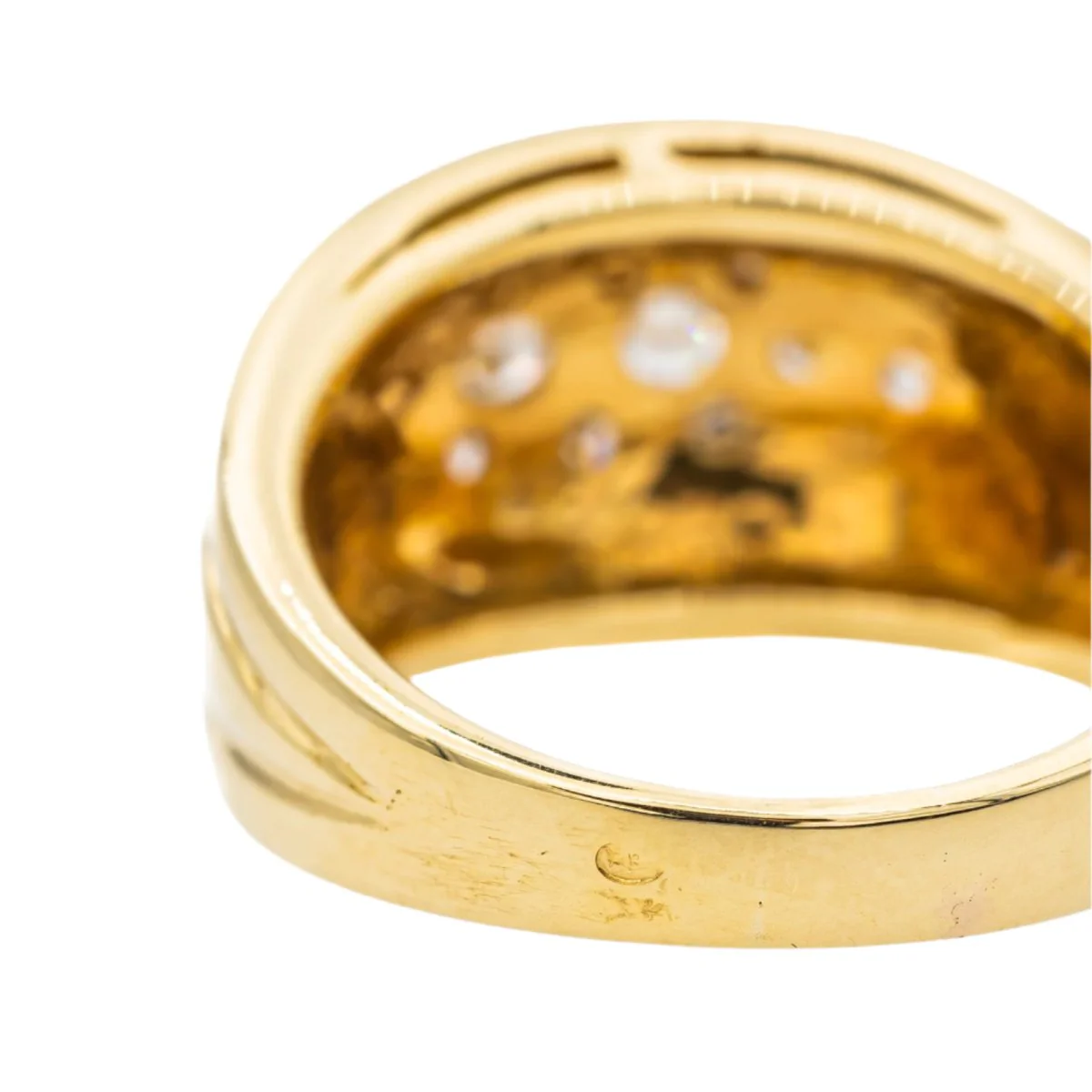 Bague Bandeau en or jaune et diamant - Image 5
