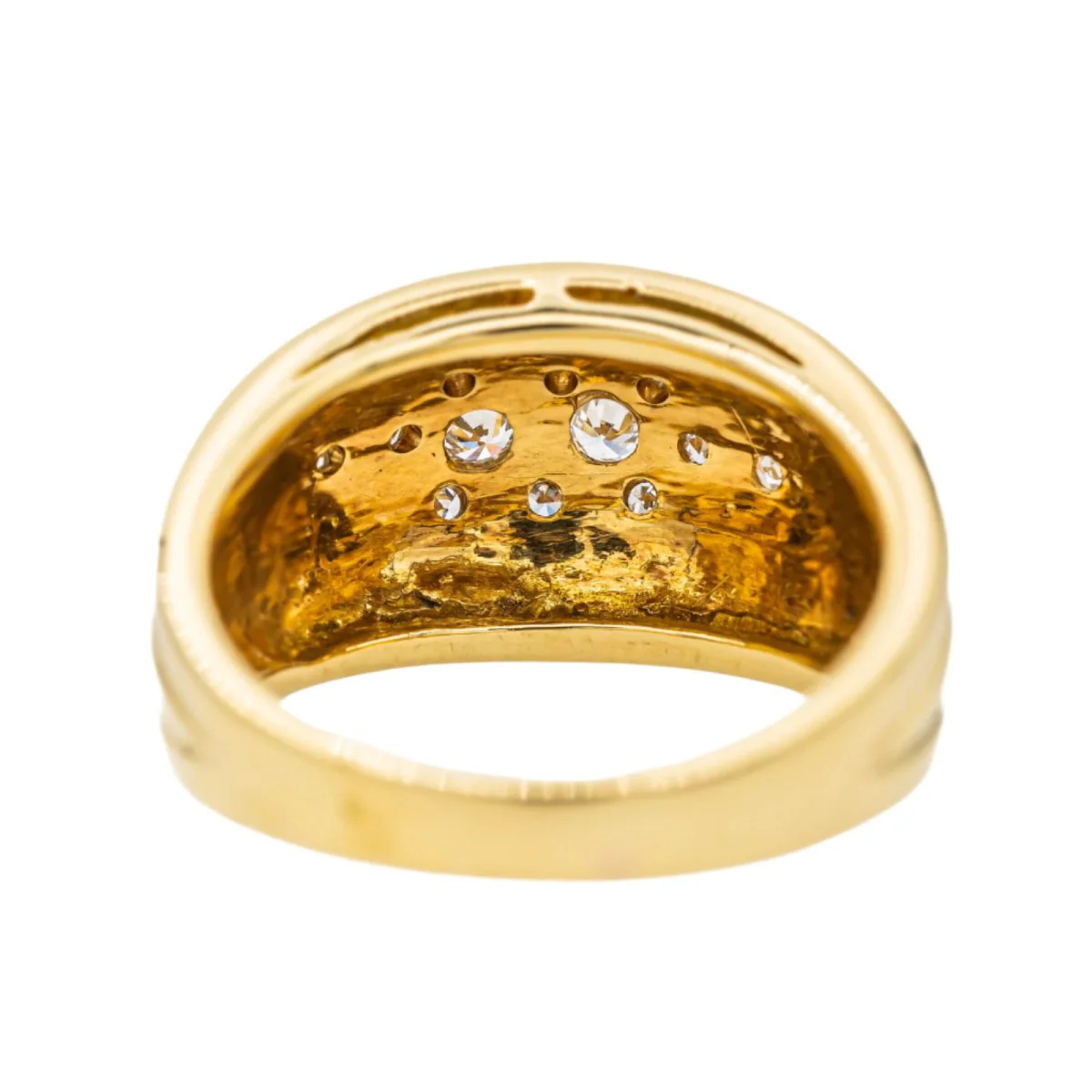 Bague Bandeau en or jaune et diamant - Image 6