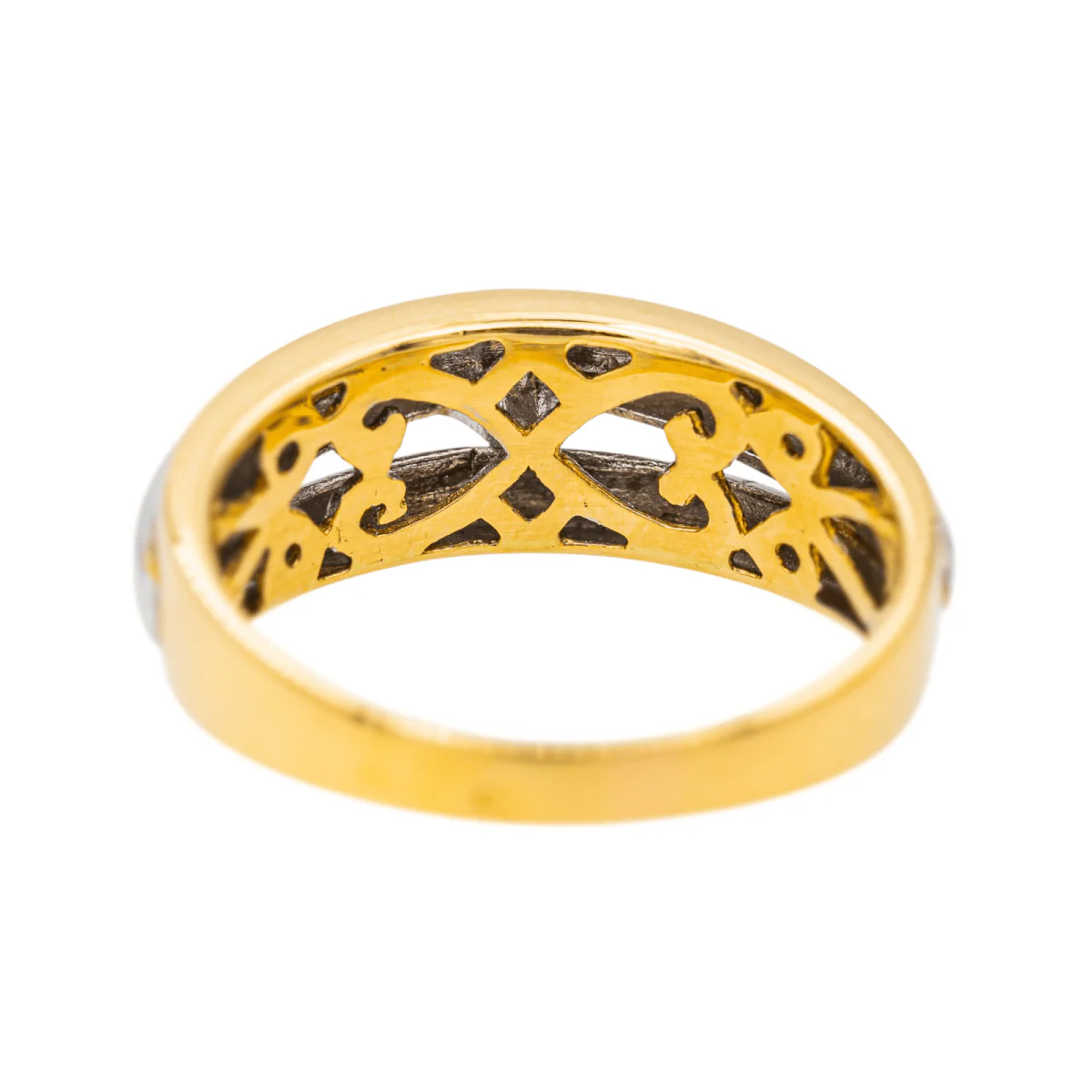 Bague Solitaire en or jaune, or blanc et diamant - Image 5