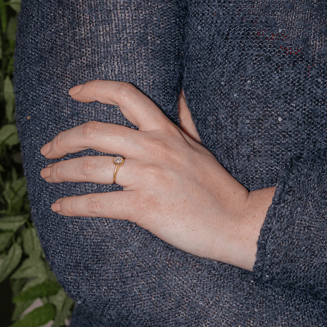 Bague Solitaire en or jaune et diamant - Image 2