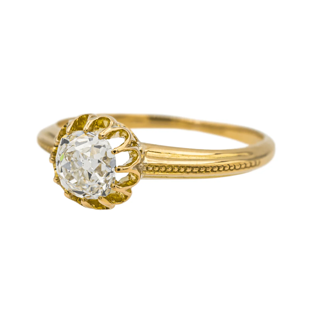 Bague Solitaire en or jaune et diamant - Image 3