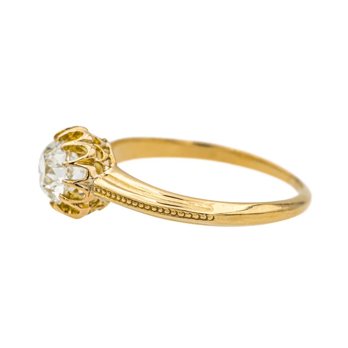 Bague Solitaire en or jaune et diamant - Image 4