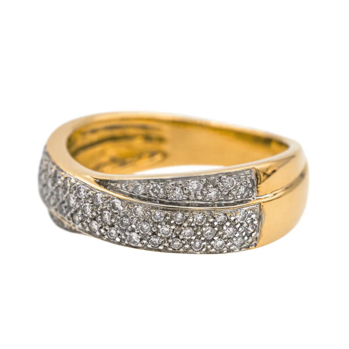 Bague en or jaune et diamants - Image 3