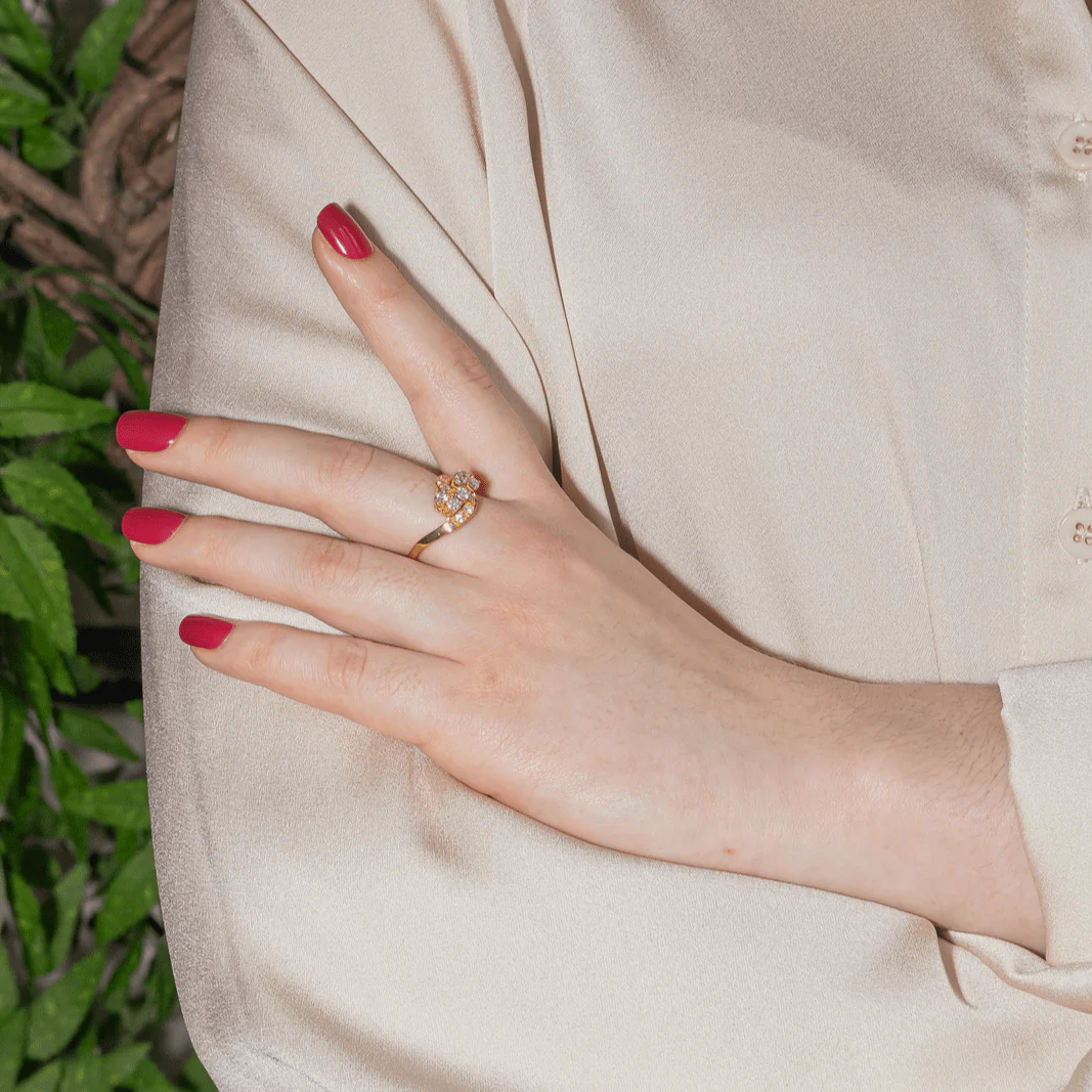 Bague en or jaune et diamants - Image 2