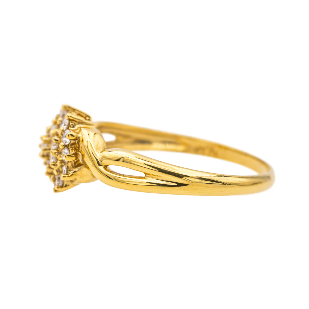 Bague Solitaire en or jaune et diamants - Image 4