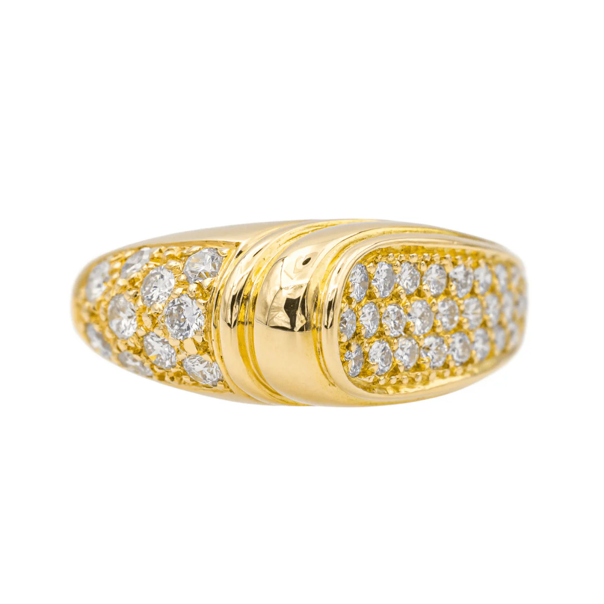 Bague Jonc en or jaune. etdiamants