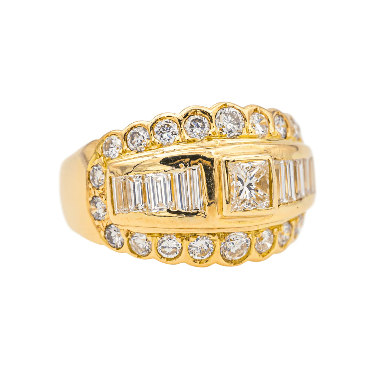 Bague Dôme en or jaune et diamants - Image 6