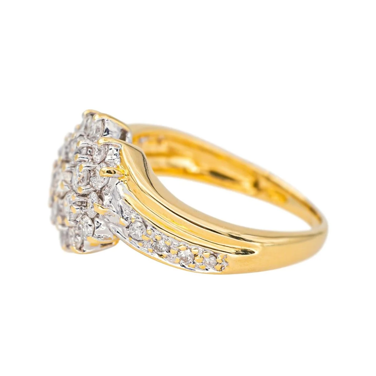 Bague Pavée en or jaune et diamants - Image 4