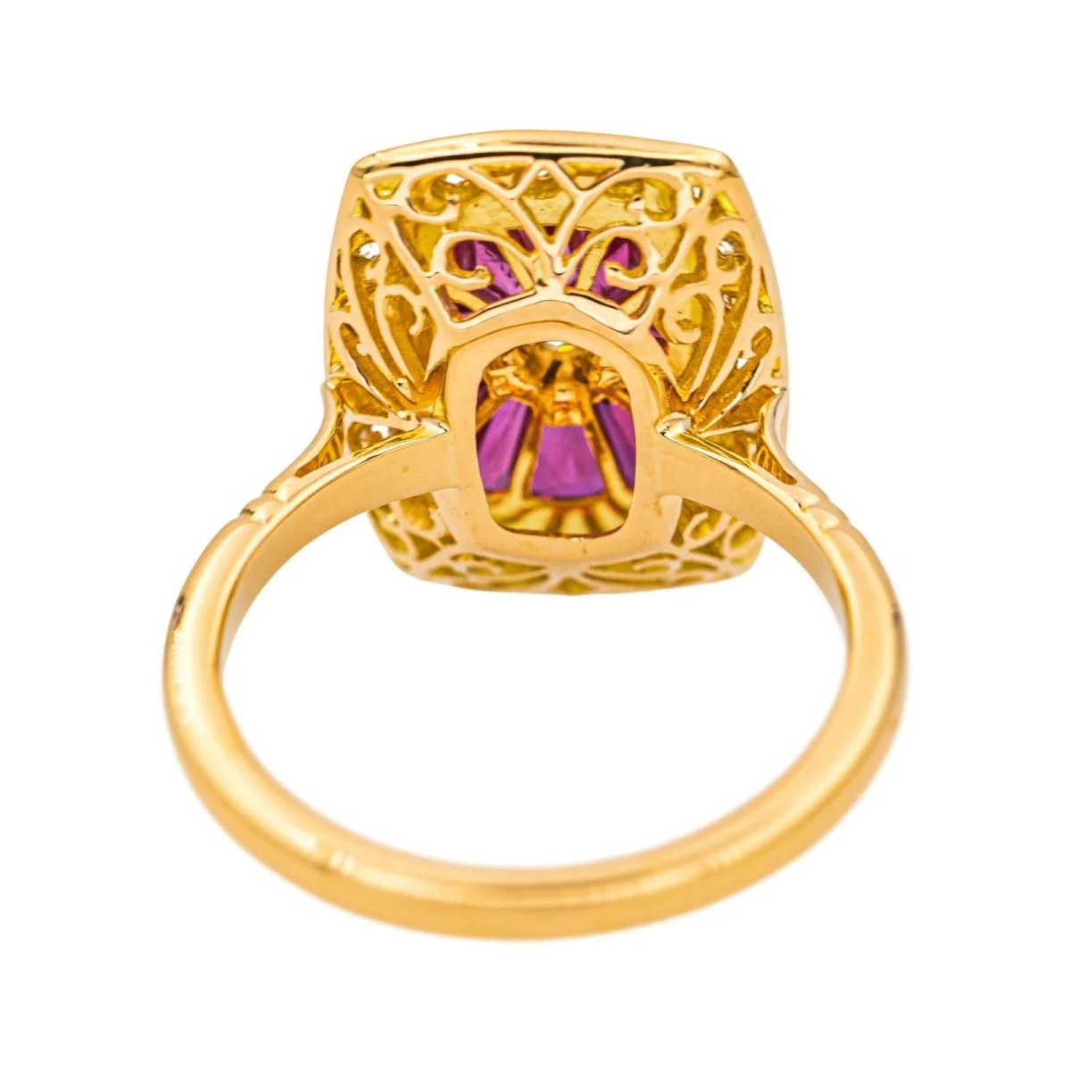 Bague Pompadour en or jaune, rubis et diamants - Image 5