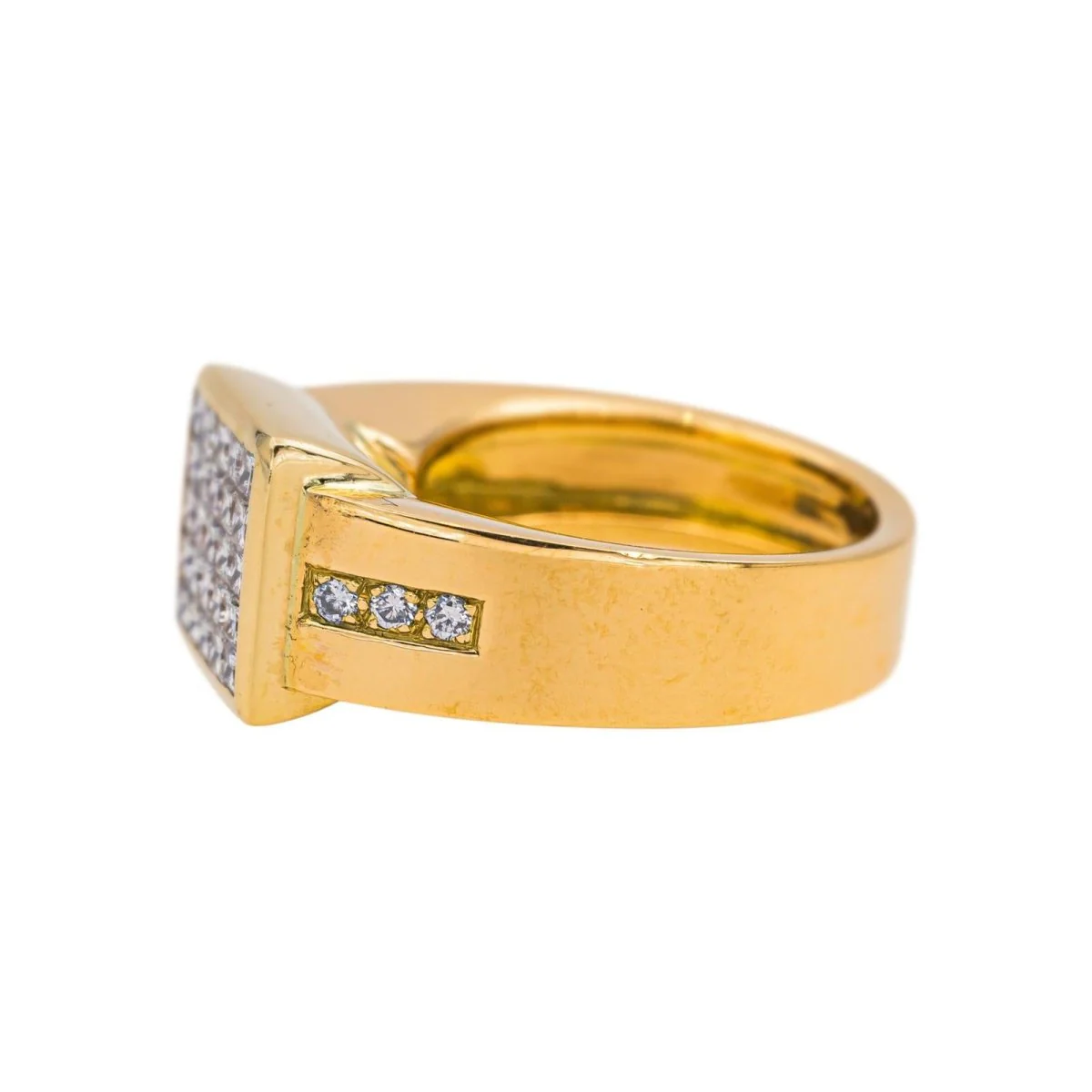Bague Pavée en or jaune et diamant - Image 4
