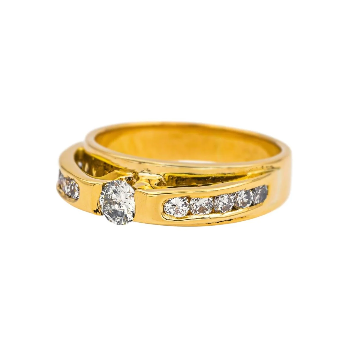 Bague en or jaune et diamants - Image 3