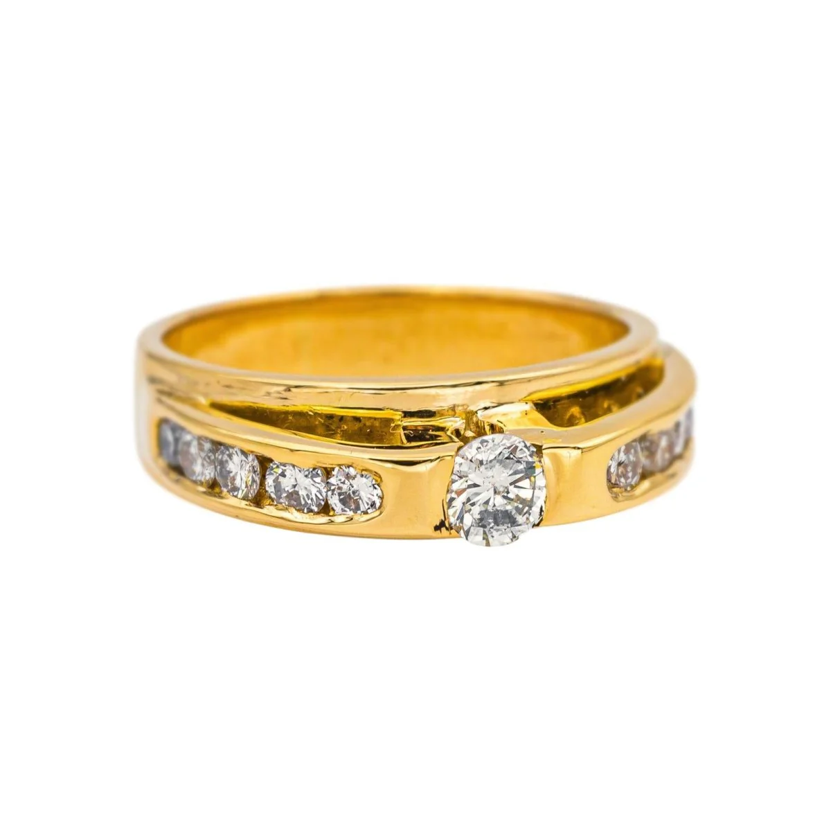 Bague en or jaune et diamants - Image 6