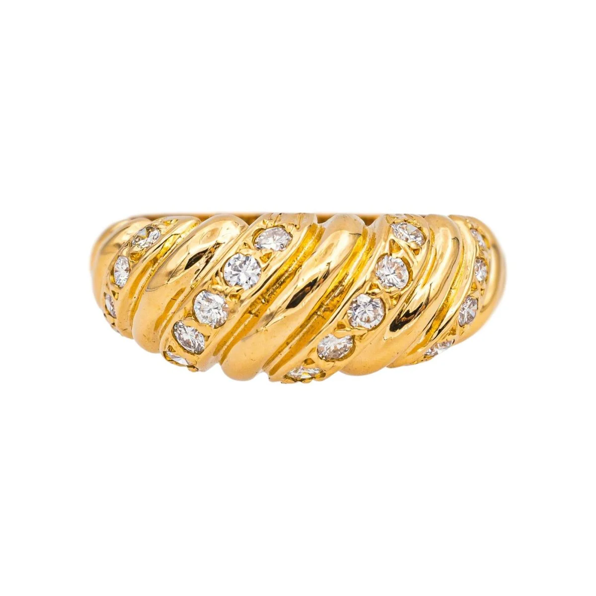 Bague Jonc en or jaune et diamants