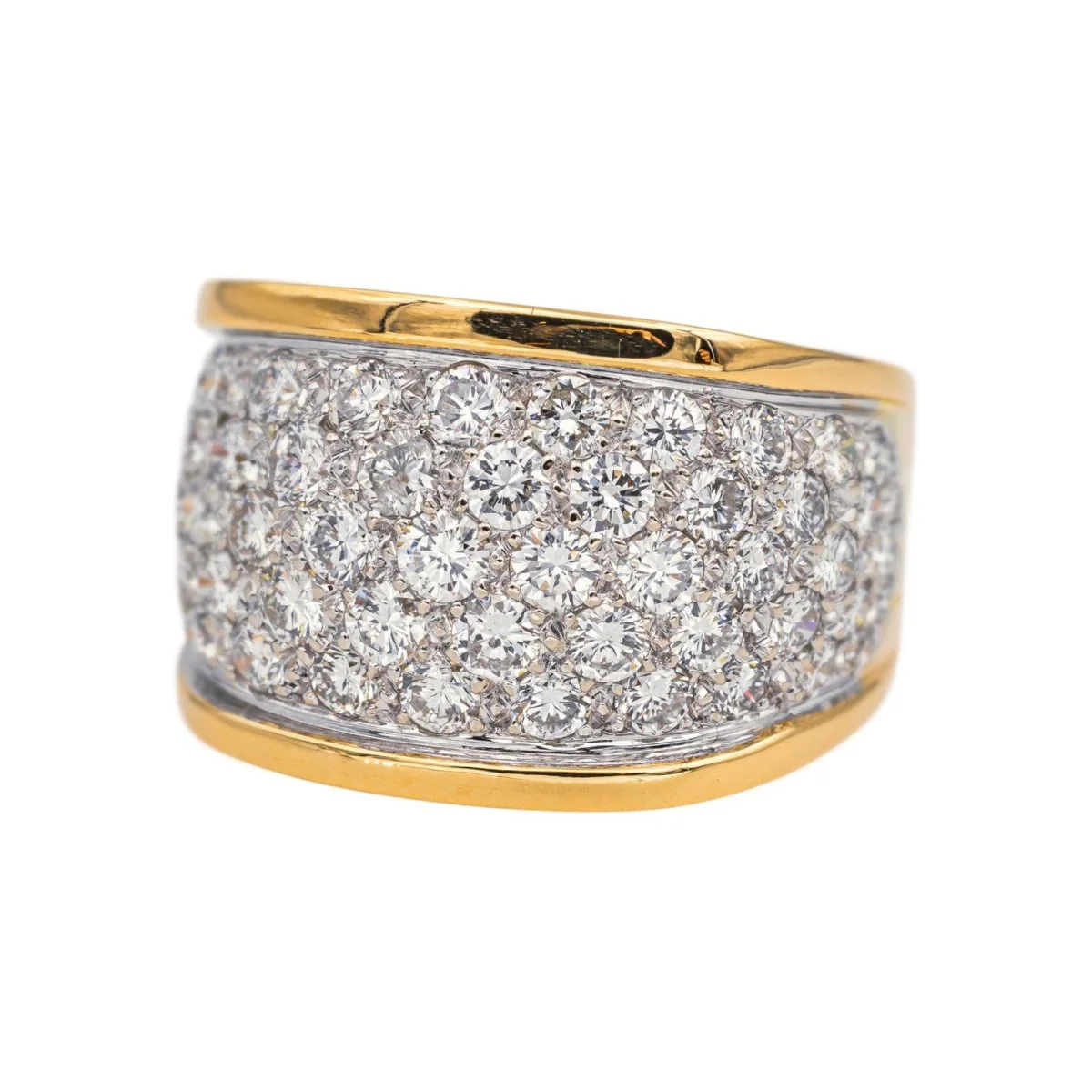 Bague Pavée en or jaune et diamants - Image 3