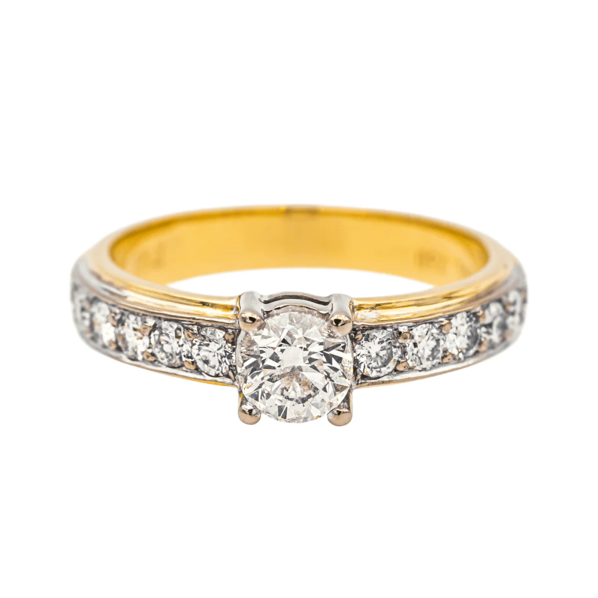 Bague en or jaune, or blanc et diamants - Image 3