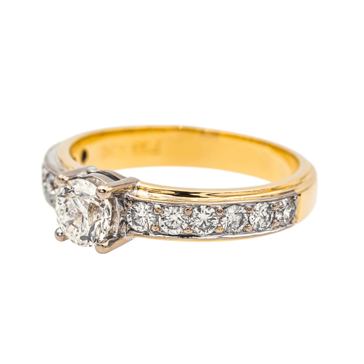 Bague en or jaune, or blanc et diamants - Image 4