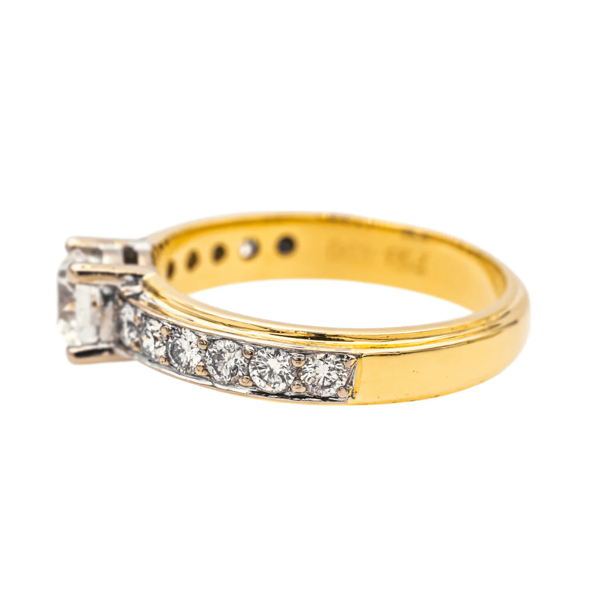 Bague en or jaune, or blanc et diamants - Image 5