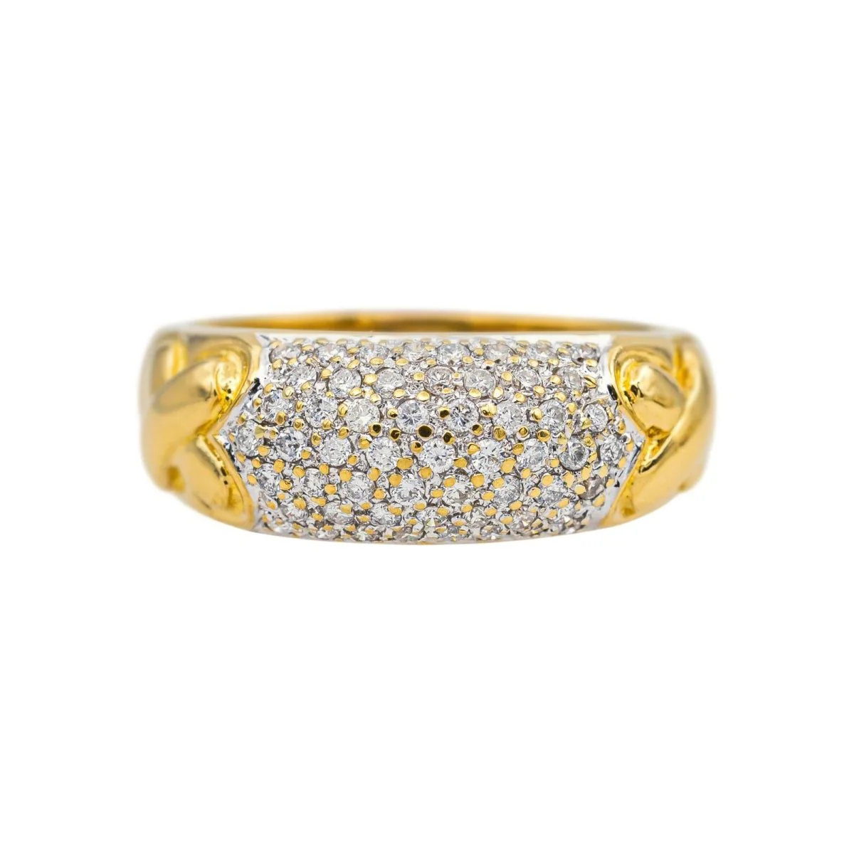 Bague Pavée en or jaune et diamants
