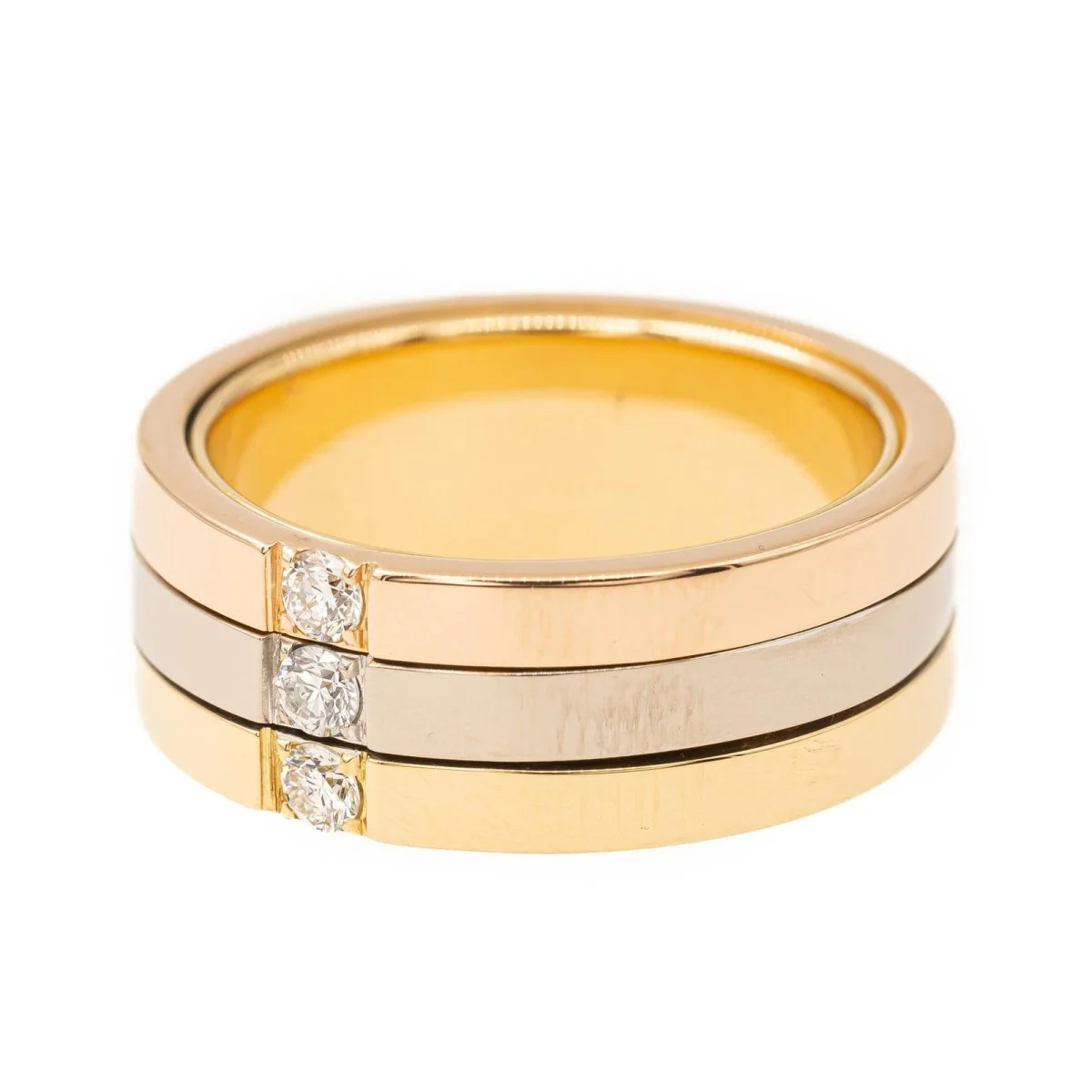 Bague Bandeau en 3 ors et diamants - Image 2